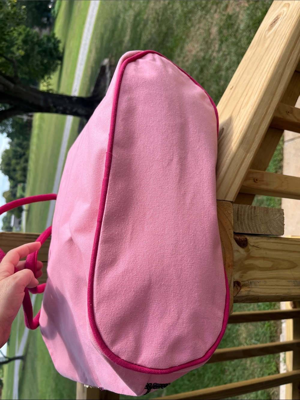 Pink Sequin Flamingo Tote Book Bag Farmers Market Tote - Picture 7 of 10